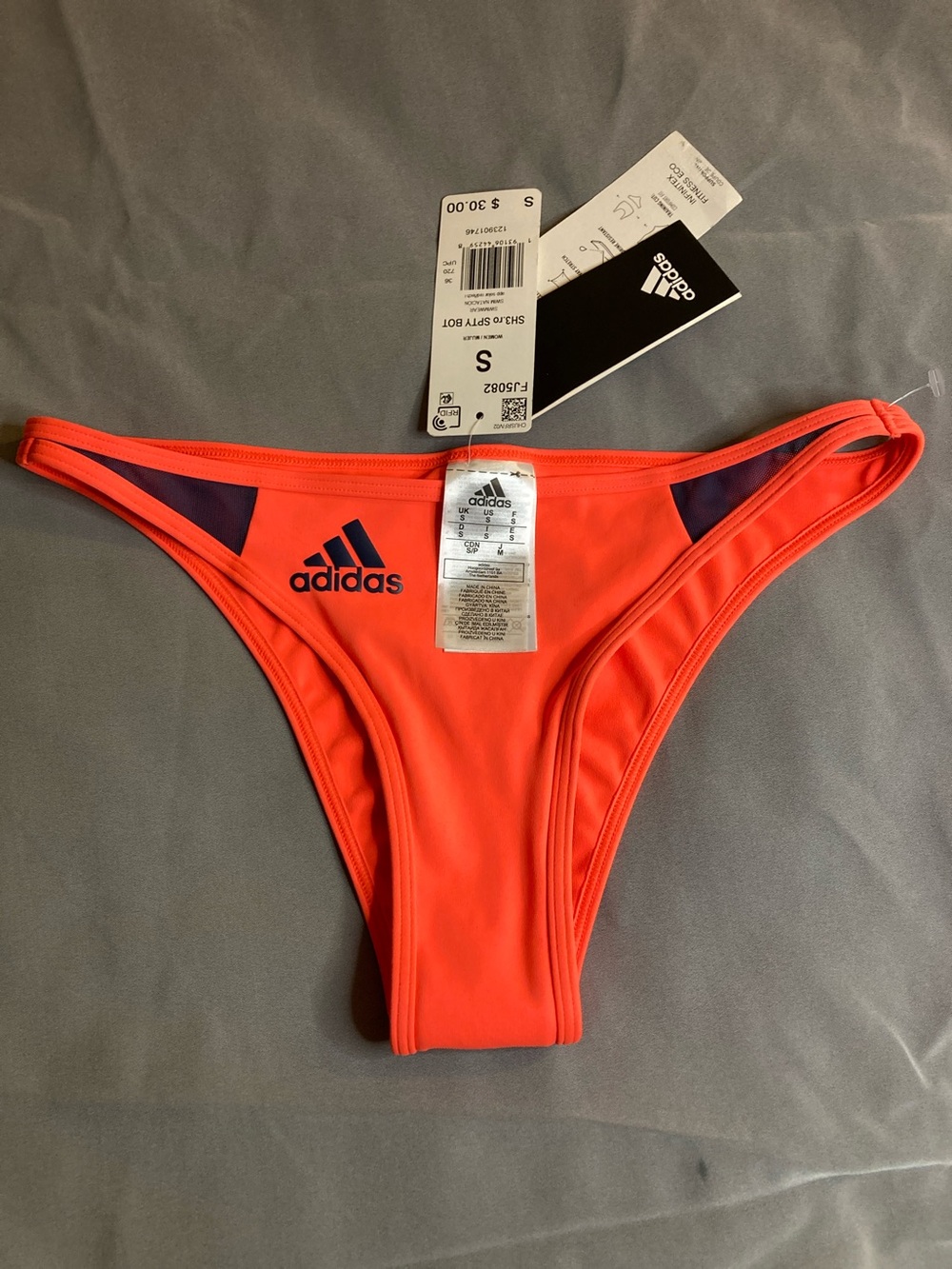 adidas Coral Swim Bikini Bottom with Navy Accents